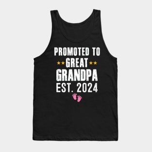 New Grandpa 2024 Promoted To Great Grandpa 2024 It's A Girl Tank Top